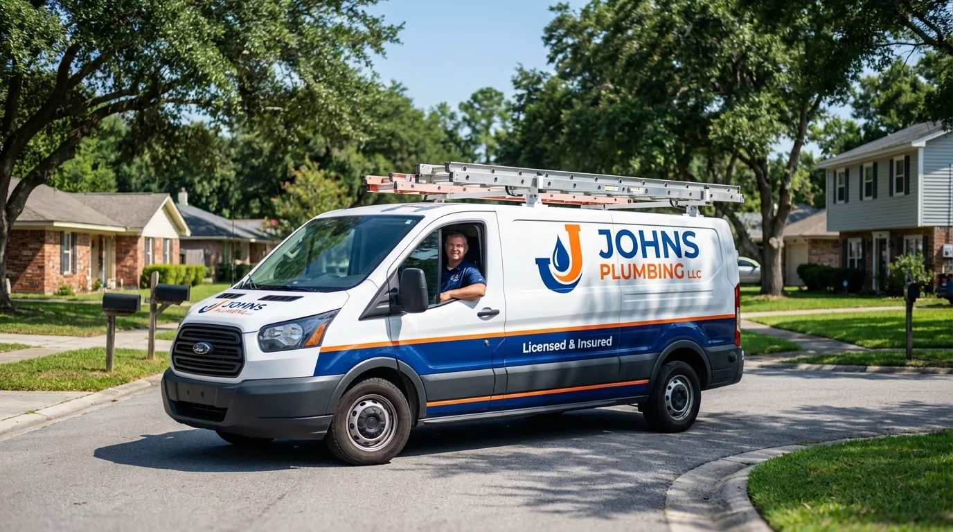 Johns Plumbing LLC service van in Martinsburg, PA